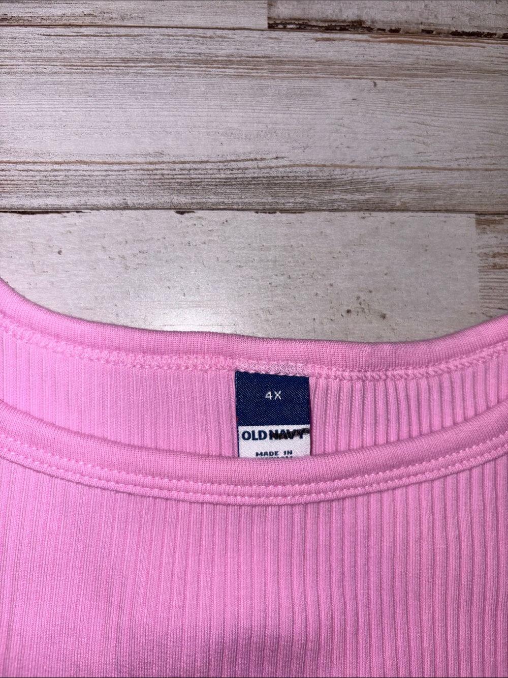 Old Navy Pink Ribbed Cropped Tank Top Plus Size 4X - Picture 2 of 11